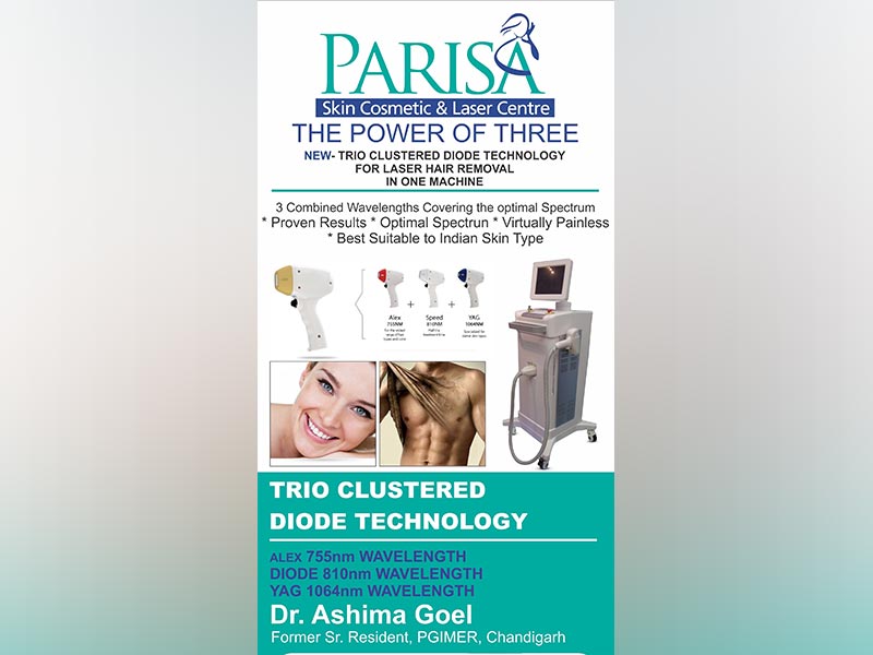 PERMANENT LASER HAIR REDUCTION –LATEST TRIO CLUSTERED DIODE LASER