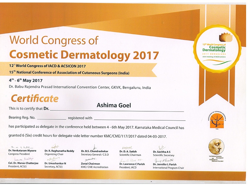 World Congress of Cosmetic Dermatology 2017